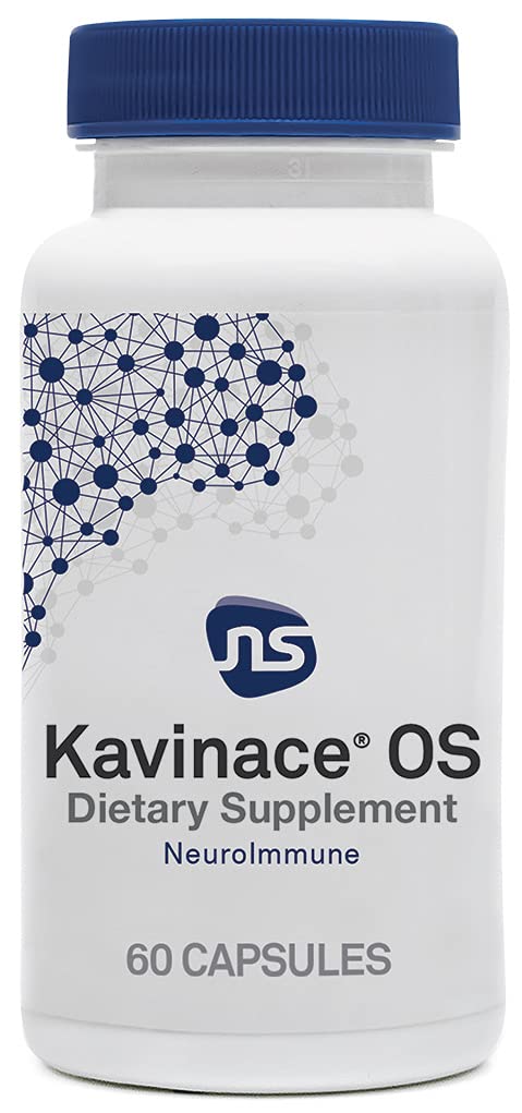 NeuroScience Kavinace OS bottle close-up highlighting bedtime sleep support.