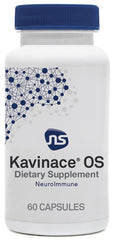 NeuroScience Kavinace OS bottle close-up highlighting bedtime sleep support.