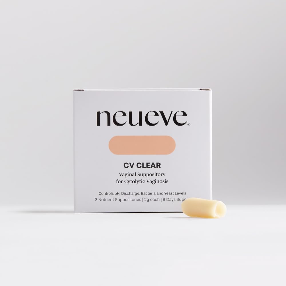 NeuEve CV Ease box contents showing three suppositories for CV self-management.