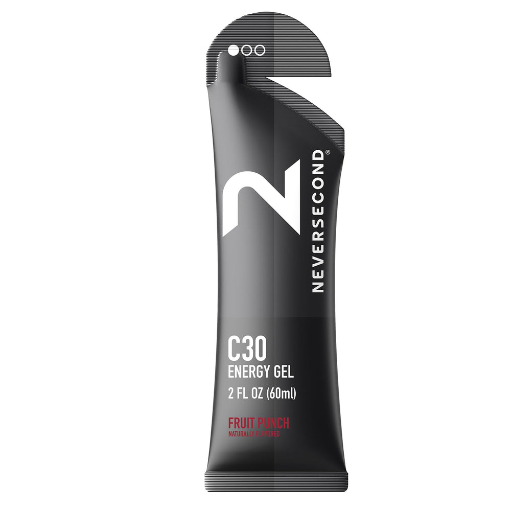 NeverSecond C30 energy gel fruit punch pack for steady fueling during long runs