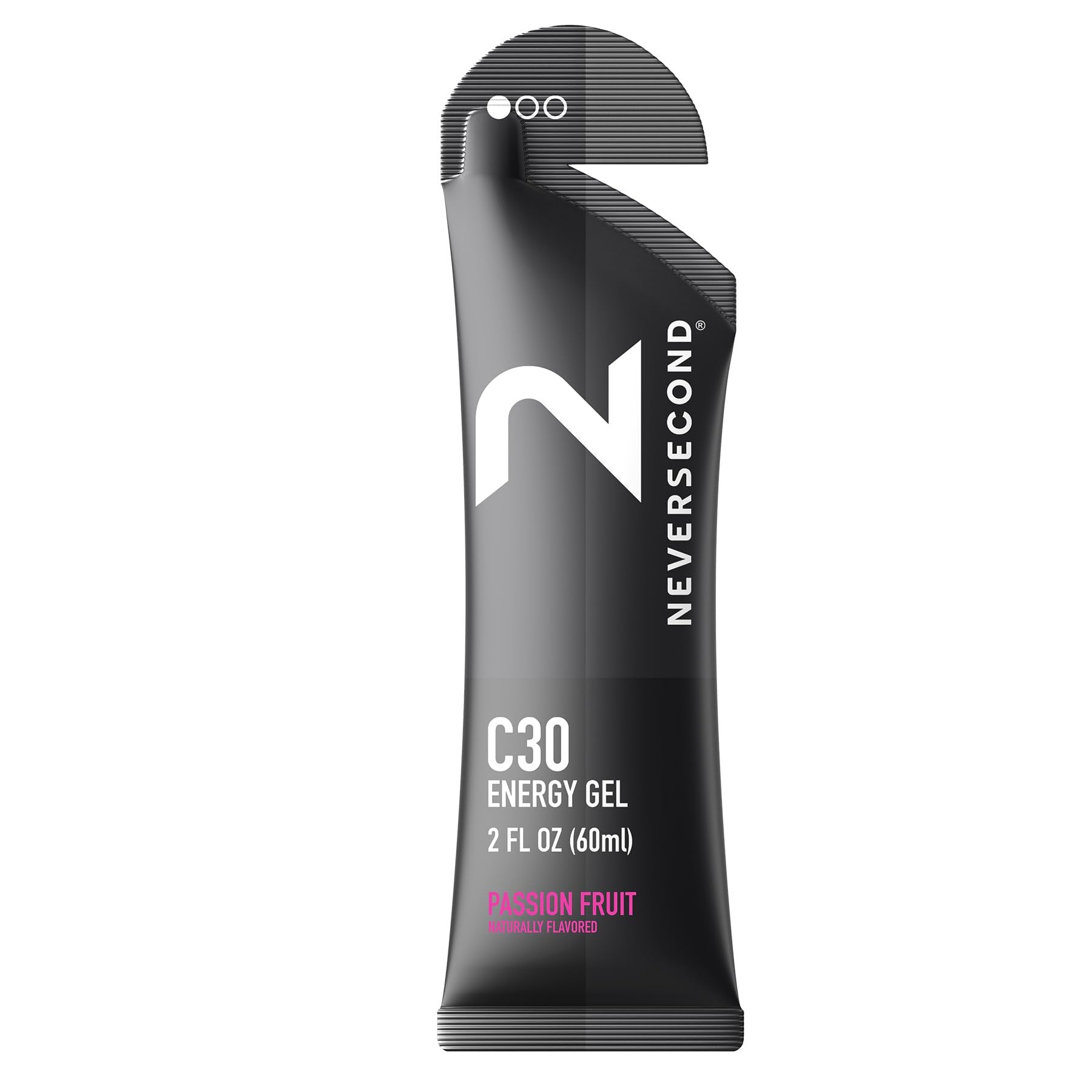 Neversecond C30 Energy Gel passion-fruit 12-pack delivering fast energy for endurance events.