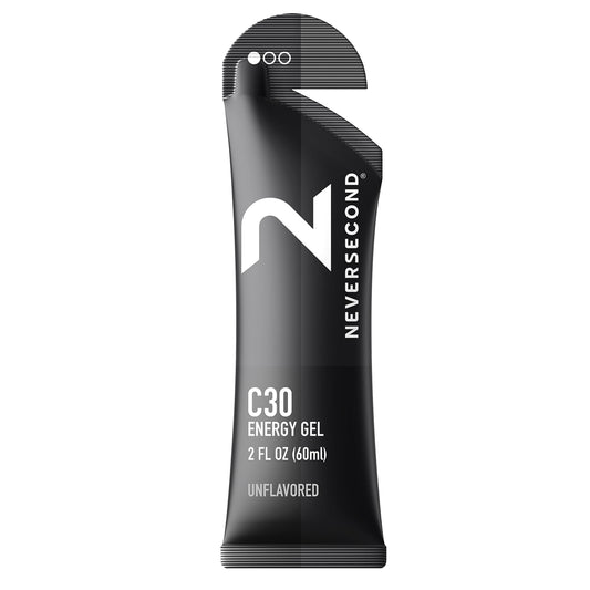 Neversecond C30 Energy Gel unflavored 12-pack for on-the-go endurance fueling and hydration.