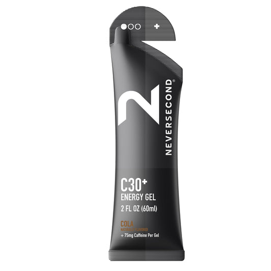Neversecond cola flavor gel pack for rapid energy during workouts.