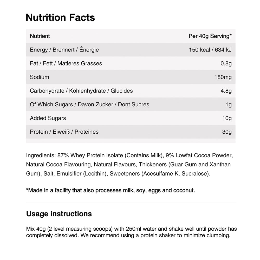 NeverSecond P30 Recovery Drink Mix highlighting essential amino acids for lean muscle support