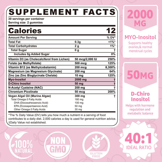 NEVISS bottle with 40:1 ratio label highlights precise inositol balance