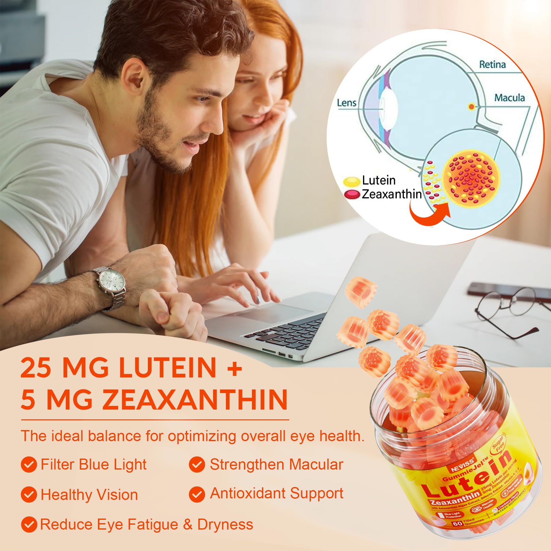 NEVISS antioxidant blend with bilberry and astaxanthin supports cellular protection.