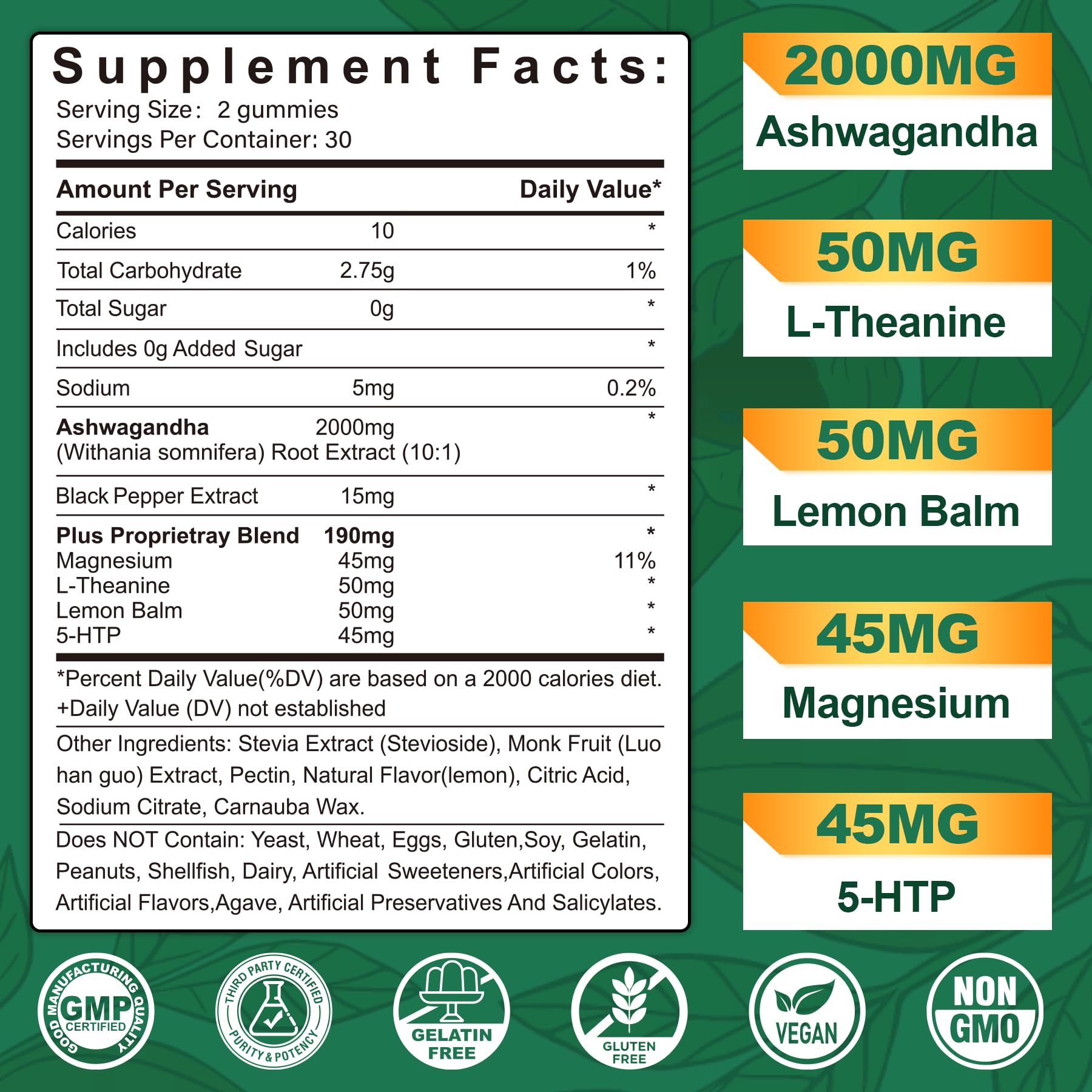 NEVISS Ashwagandha Gummies organic label highlights full-spectrum extract for daily stress support.