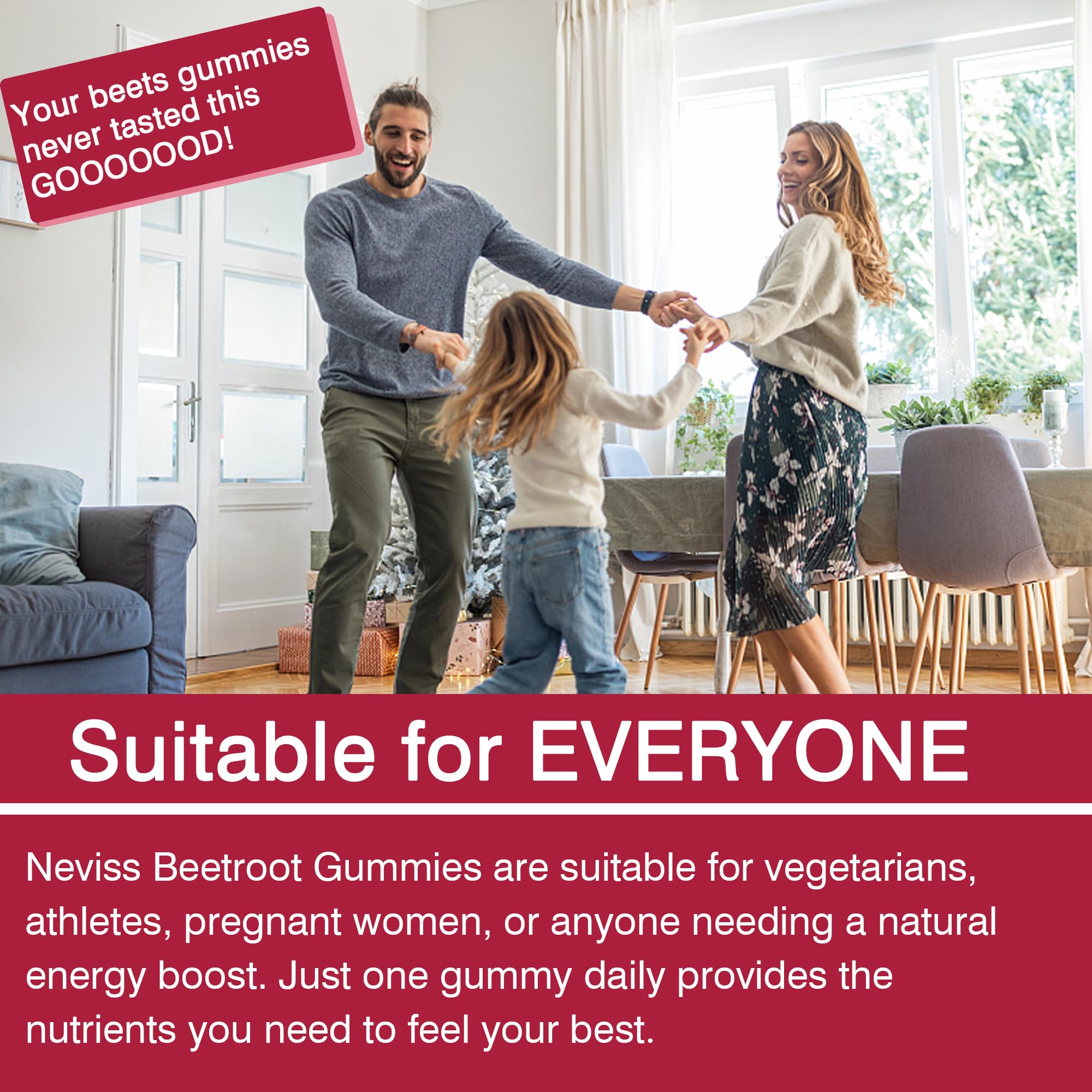 NEVISS Beet Root Gummies sugar-free option for guilt-free supplementation.