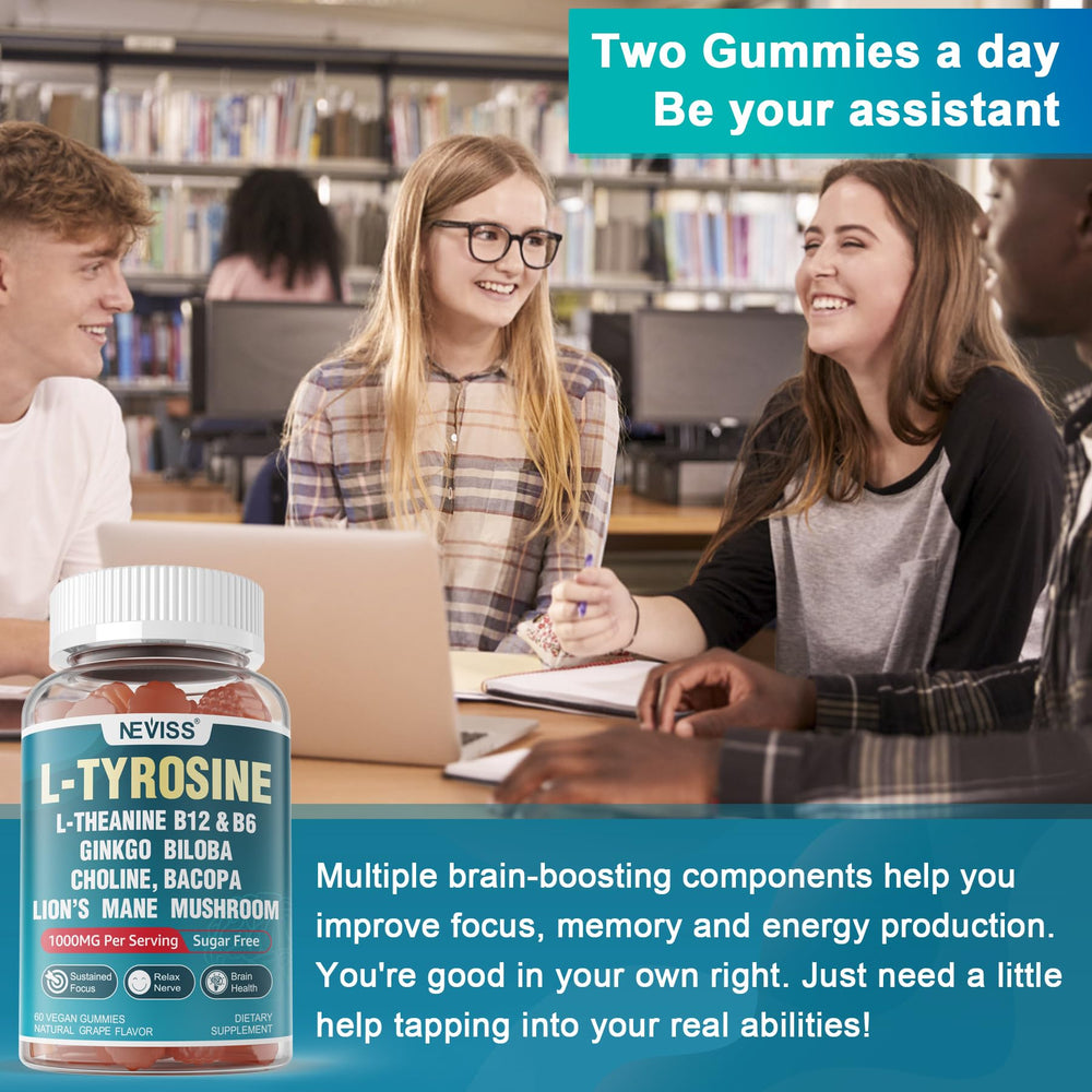 NEVISS Brain Focus Gummies hero shot highlighting vibrant texture and daily cognitive support.