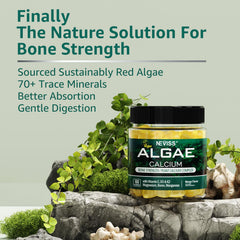 NEVISS calcium gummies 600mg graphic supports bone health through balanced minerals.