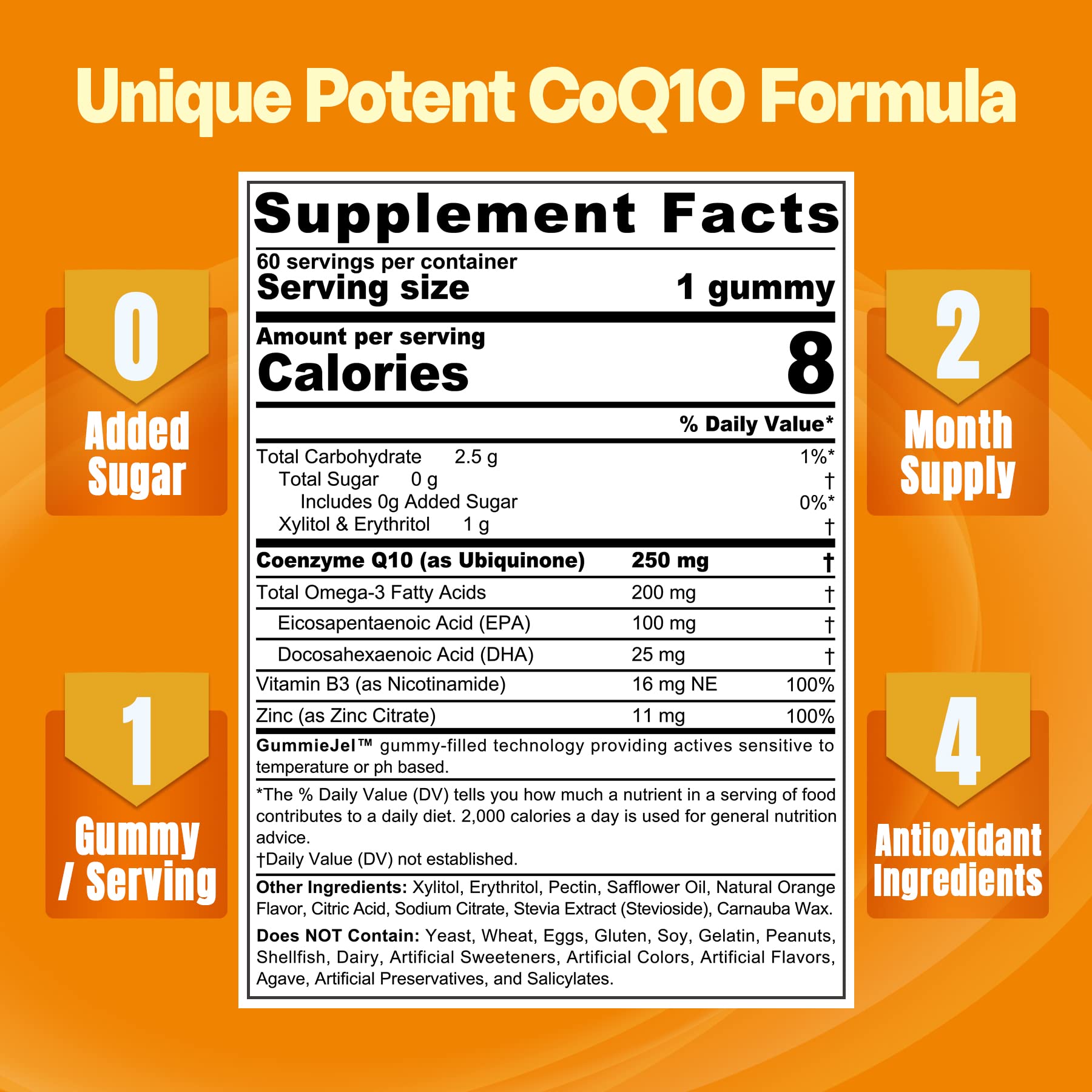 NEVISS CoQ10 Omega-3 gummies close-up showing nutrient-rich formula.