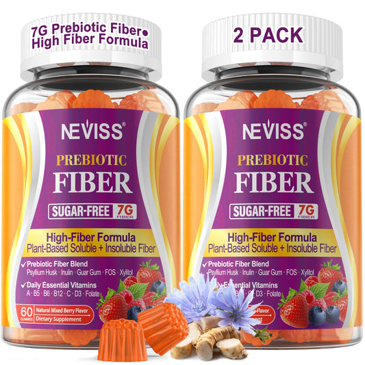 NEVISS Fiber Gummies packaging for convenient daily fiber support