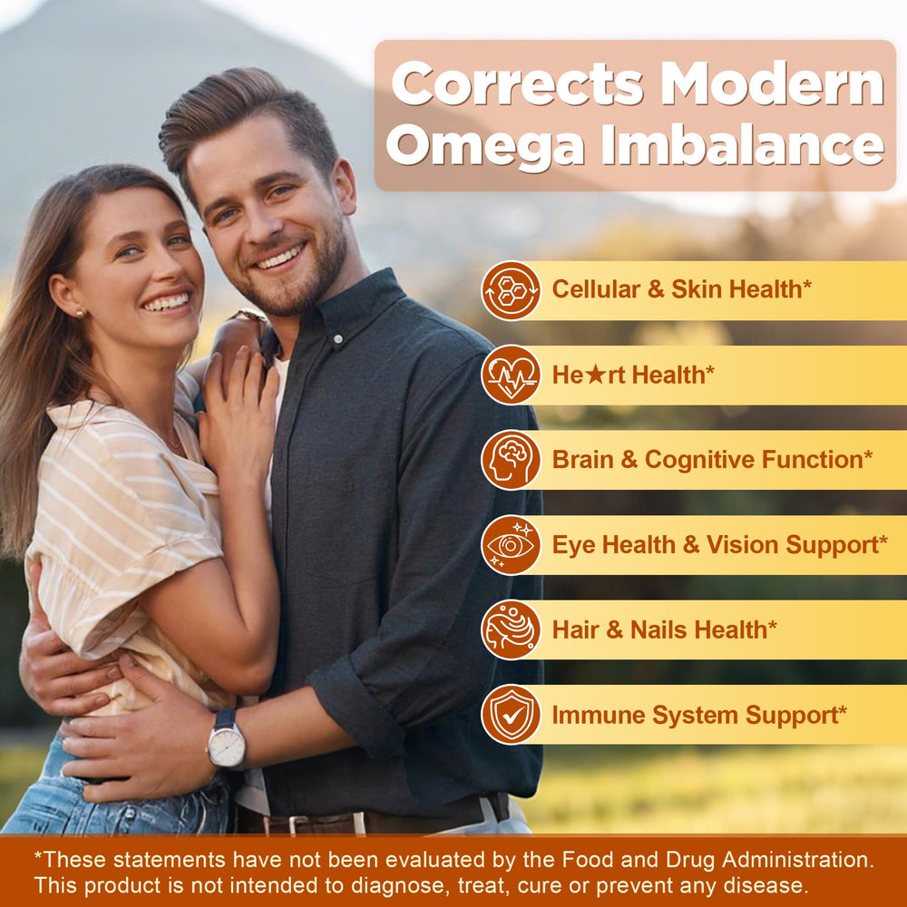 NEVISS flaxseed oil blend visual emphasizing balanced omega-6 to 3 ratio.