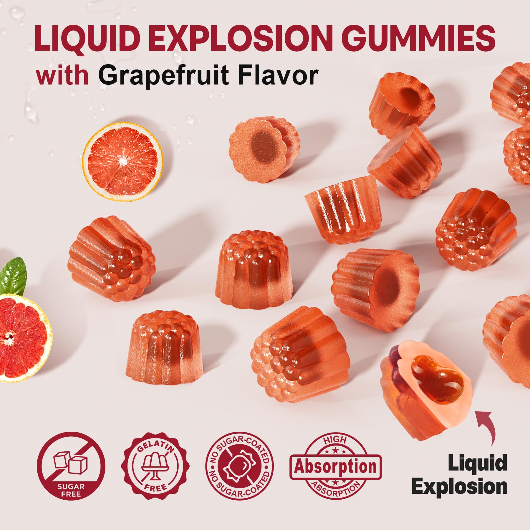 NEVISS grapefruit flavor sugar-free maca gummies intended for daily vitality.