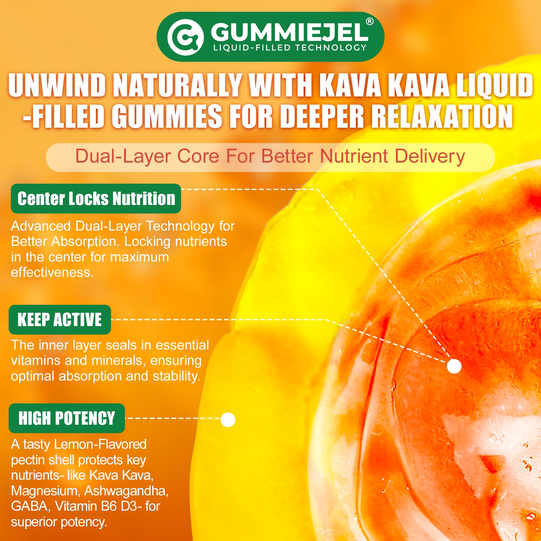NEVISS Kava Kava Gummies 600 mg kava per serving emphasized.