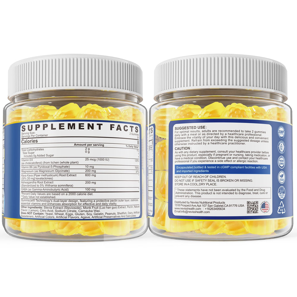 NEVISS Kava Kava Gummies easy-open packaging for daily use.