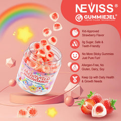Neviss Kids Gummies include calcium and magnesium with vitamin D3 to support bone health.