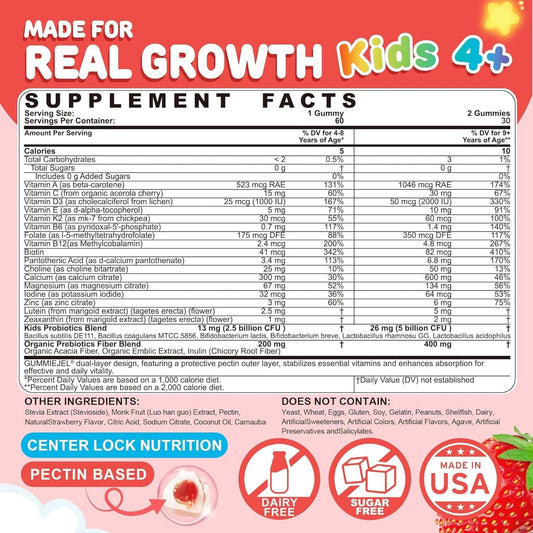 Neviss Kids Multivitamin Gummies texture close-up highlighting chewy strawberry flavor for daily use.