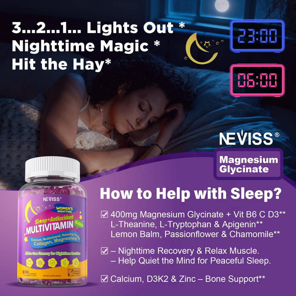 NEVISS L-theanine, lemon balm and chamomile for evening relaxation