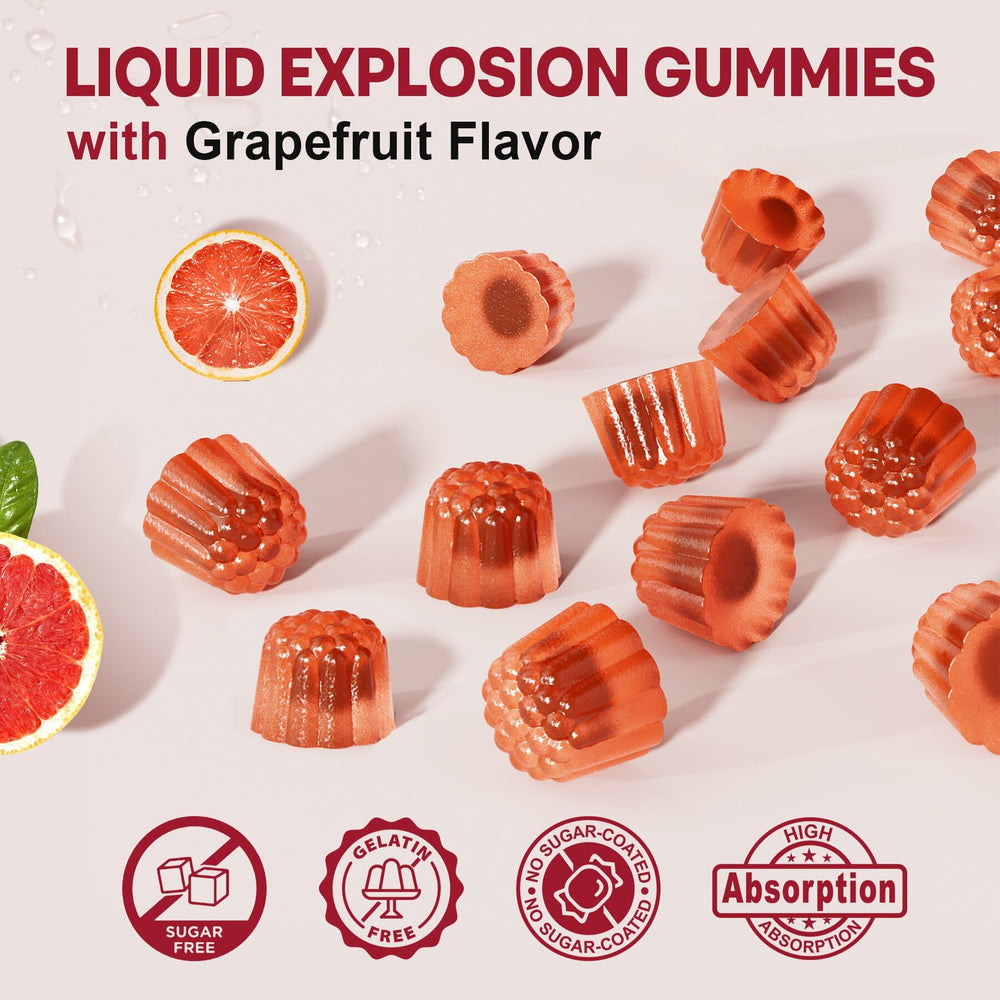 NEVISS Maca Root Filled Gummies grapefruit flavor conveys a sugar-free indulgence.