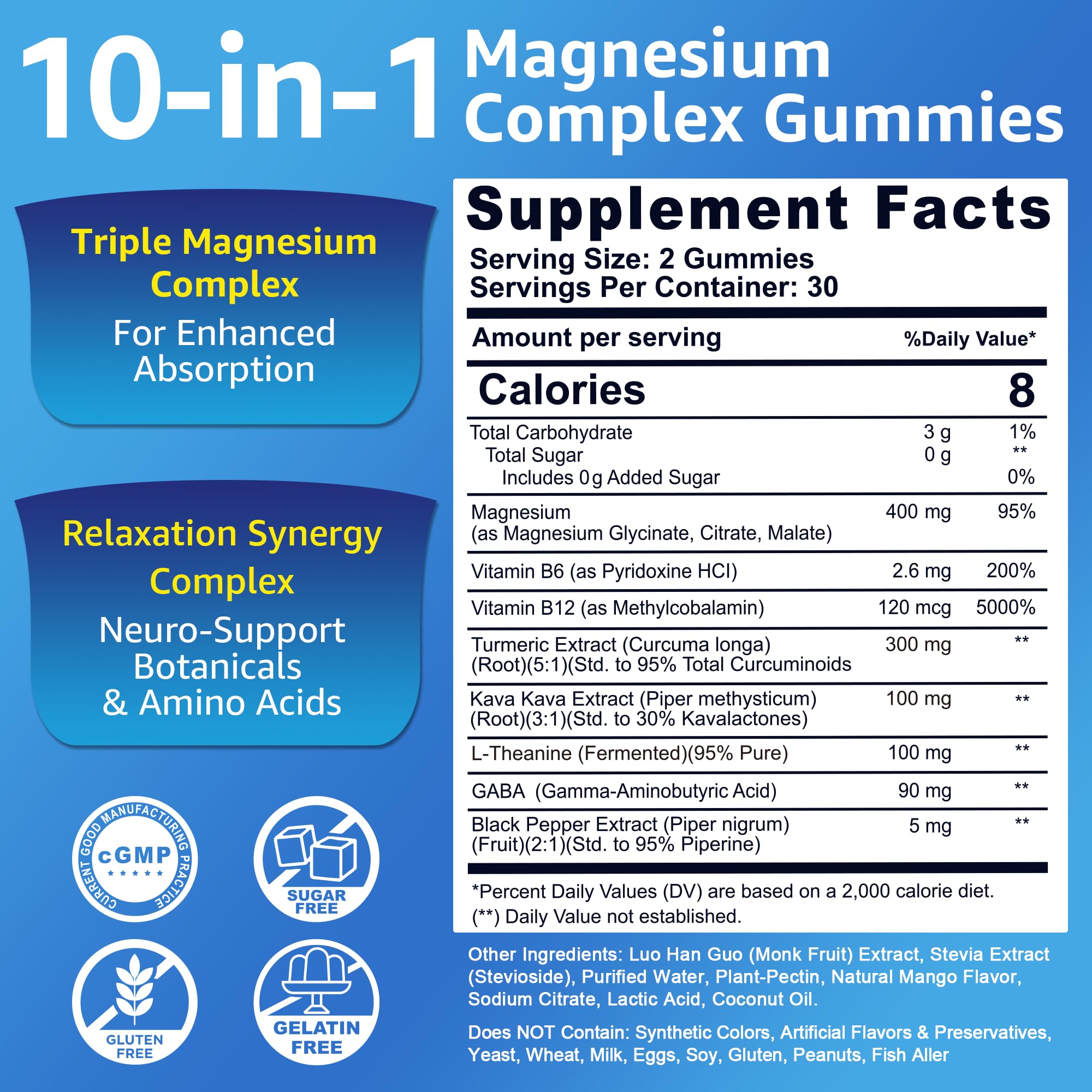NEVISS Magnesium Complex Gummies gummies close-up highlights chewy texture for easy nightly support.