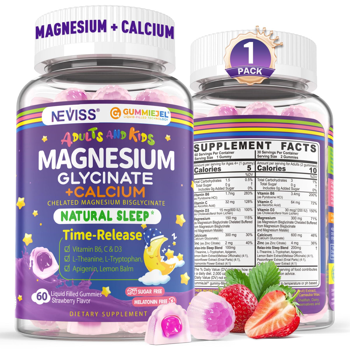 NEVISS gummies with a gelatin-free shell for easy chewing and daily mineral support