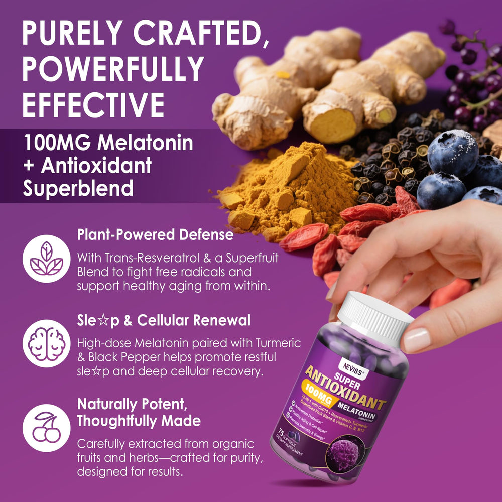 Daily-use NEVISS Melatonin packaging shown for easy access