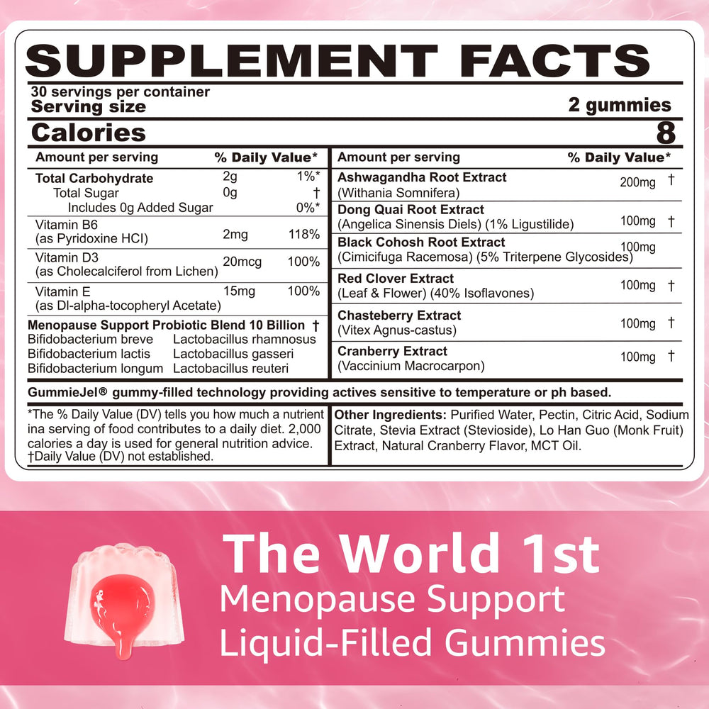 NEVISS packaging image highlights convenient, on-the-go gummies for menopause support.