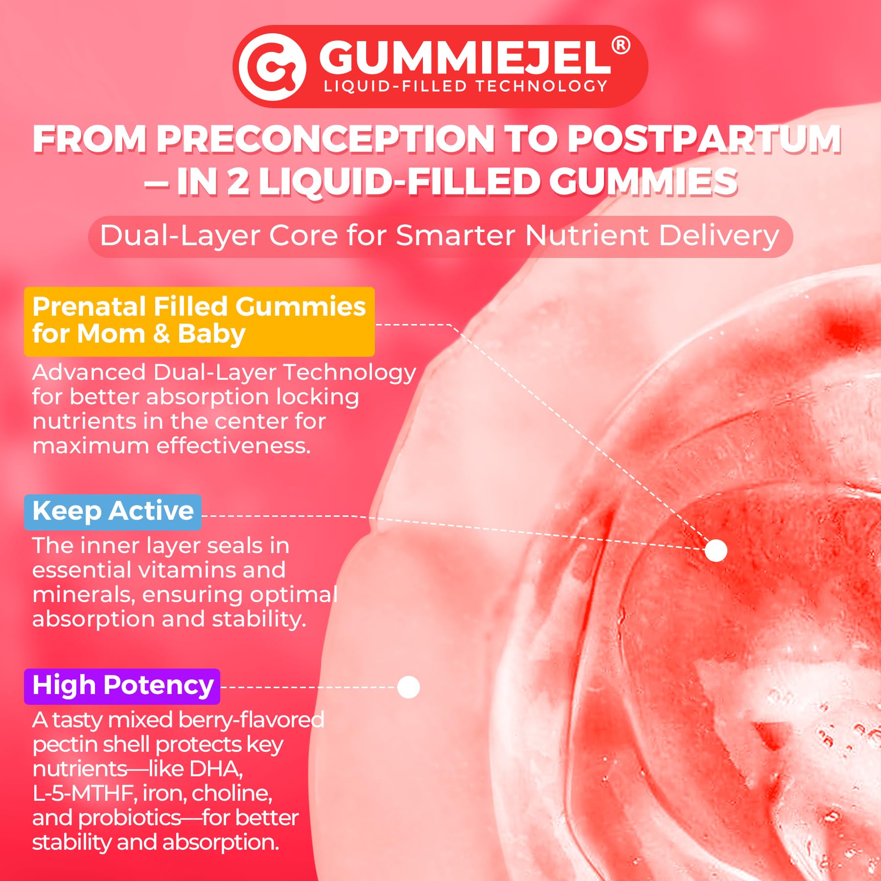NEVISS Prenatal Gummies vegan and sugar-free suitable for plant-based moms