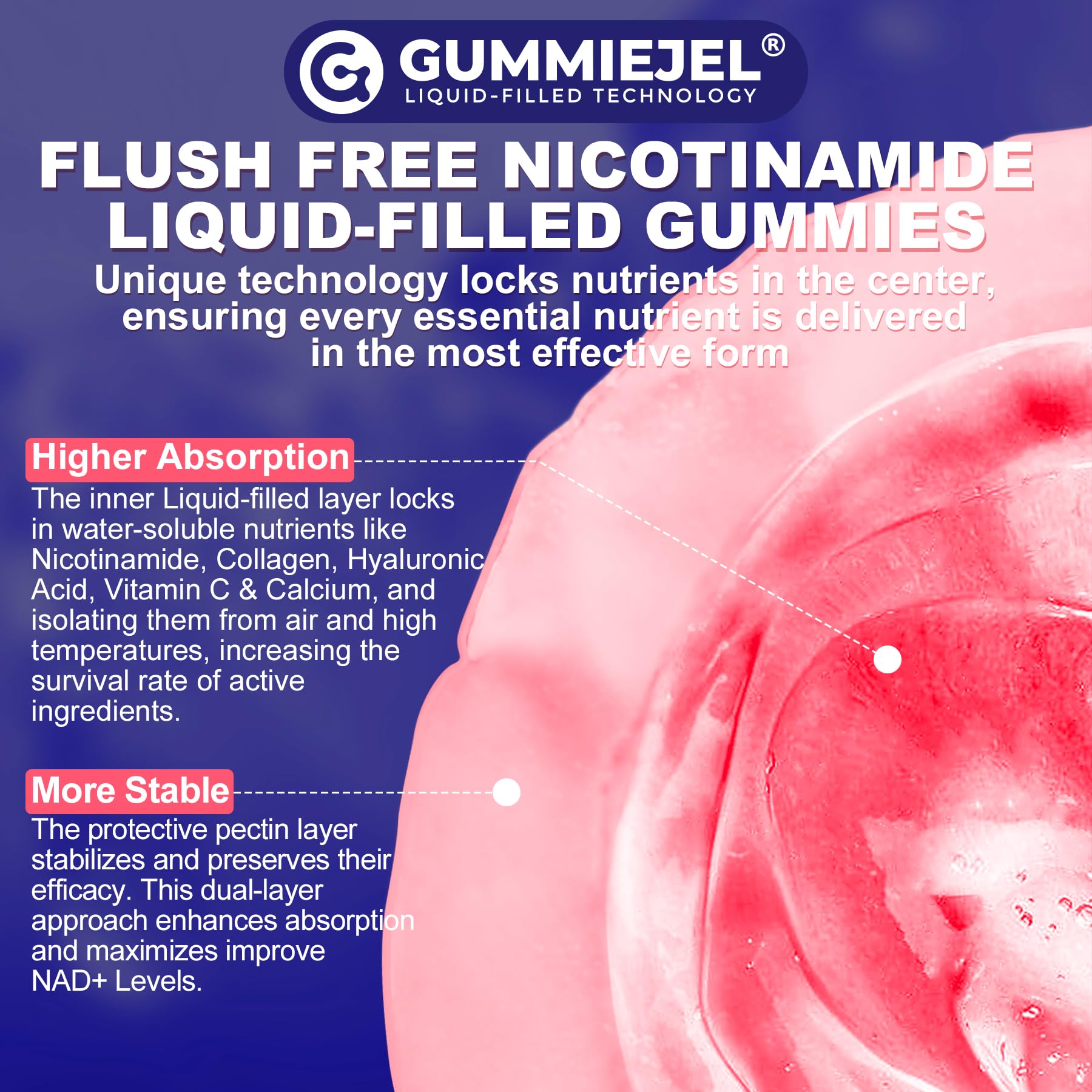 NEVISS Quality manufacturing seal on gummies indicating GMP practices