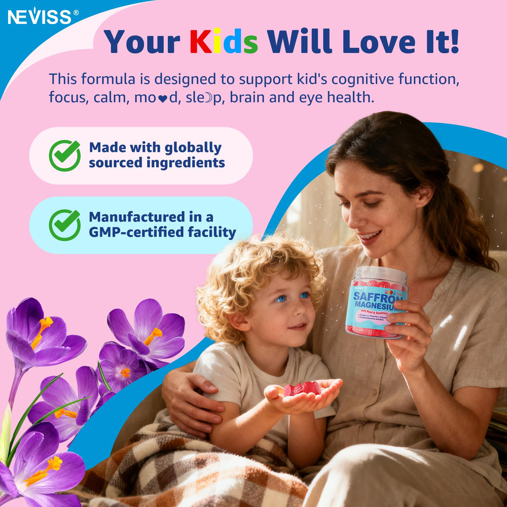 Dose of NEVISS gummy shown in hand for daily use
