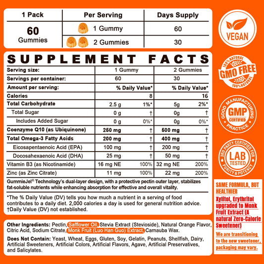 NEVISS gummies liquid-filled center close-up highlighting enhanced absorption and orange flavor