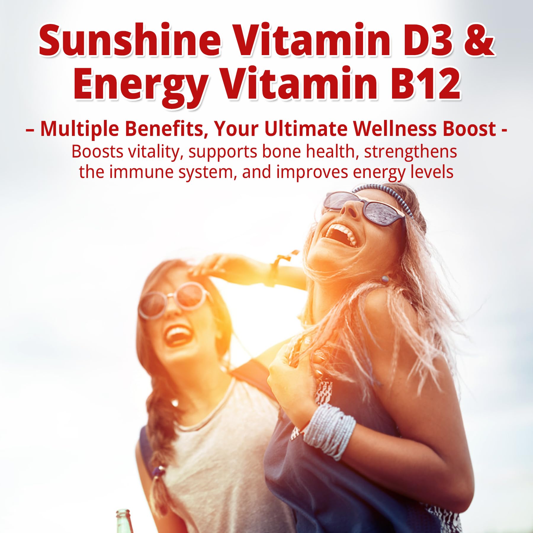 NEVISS D3 B12 gummies bottle pour—tasty, convenient daily dosage.