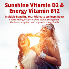 NEVISS D3 B12 gummies bottle pour—tasty, convenient daily dosage.