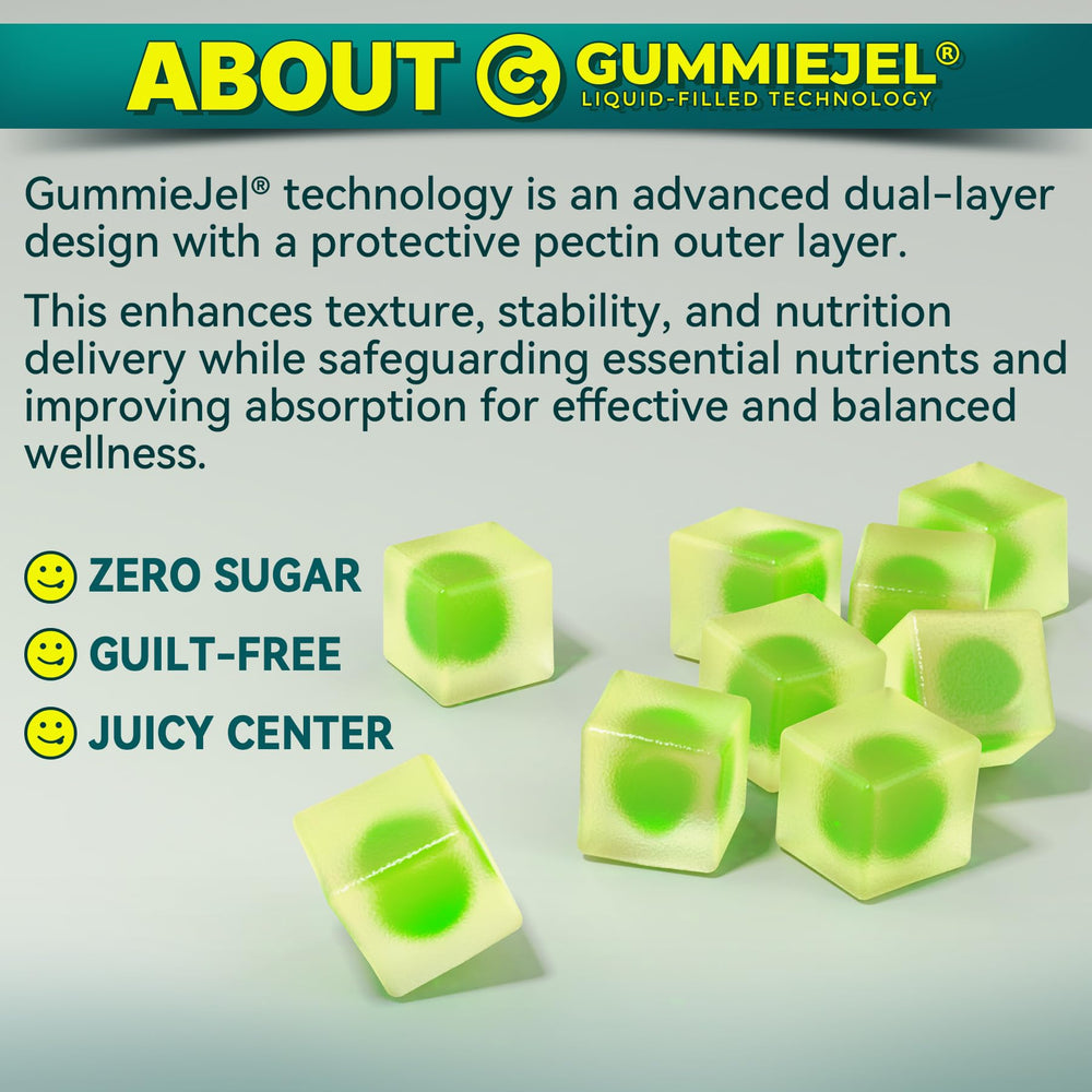 NEVISS vegan omega-3 gummies closeup hints at enjoyable taste profile.