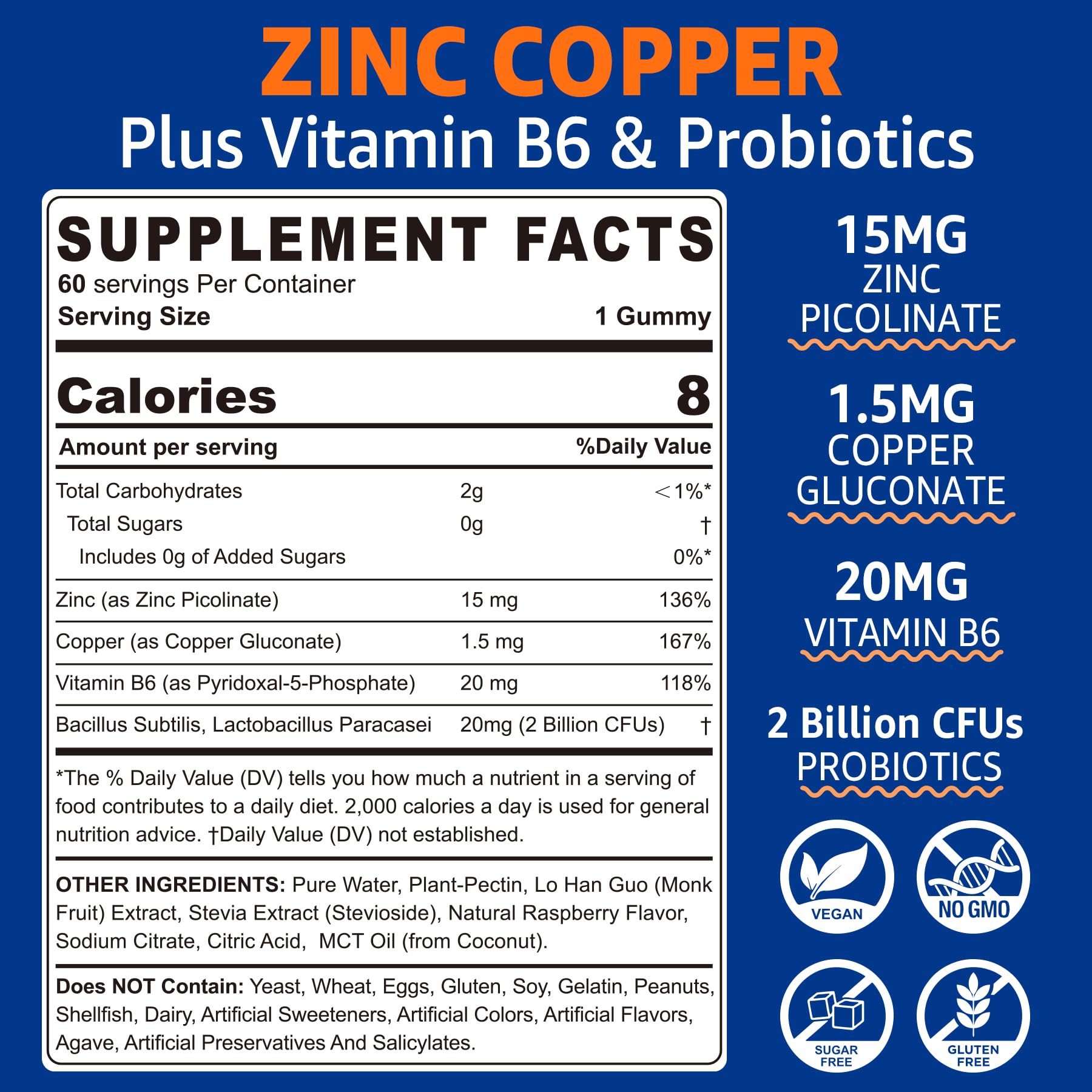 Neviss Zinc-Copper Gummies pack shows vegan formula and clear label