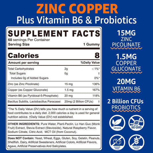 Neviss Zinc-Copper Gummies pack shows vegan formula and clear label