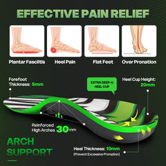 NEVVIS Dynamic Spring insole provides orthopedic arch support for flat feet.