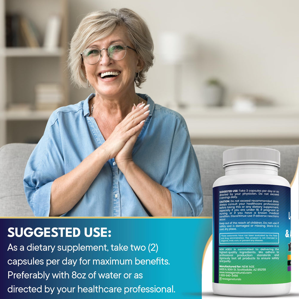 New Age All-in-1 supplement bottle for convenience and balance.