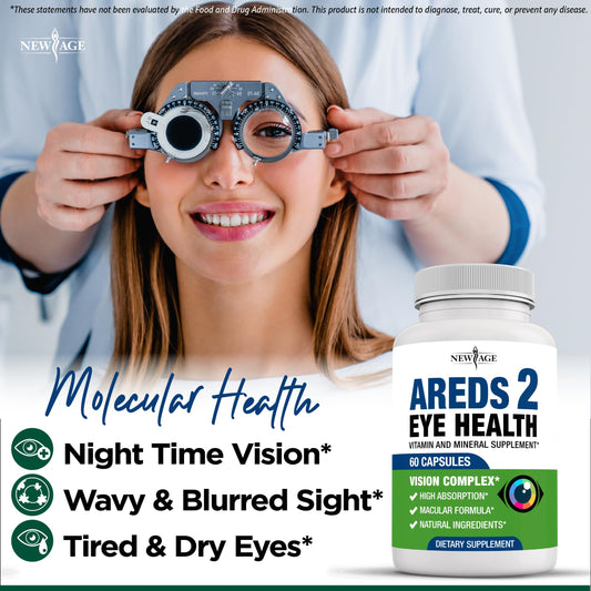 NEW AGE AREDS 2 capsules closeup shows individual pills for daily use