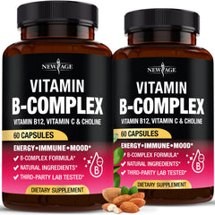 NEW AGE B Complex bottle front shows clear daily wellness labeling