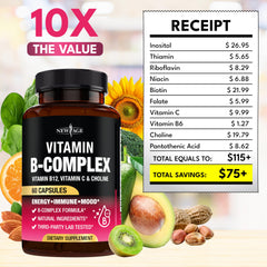 NEW AGE B Complex box stamp emphasizes USA-made quality manufacturing