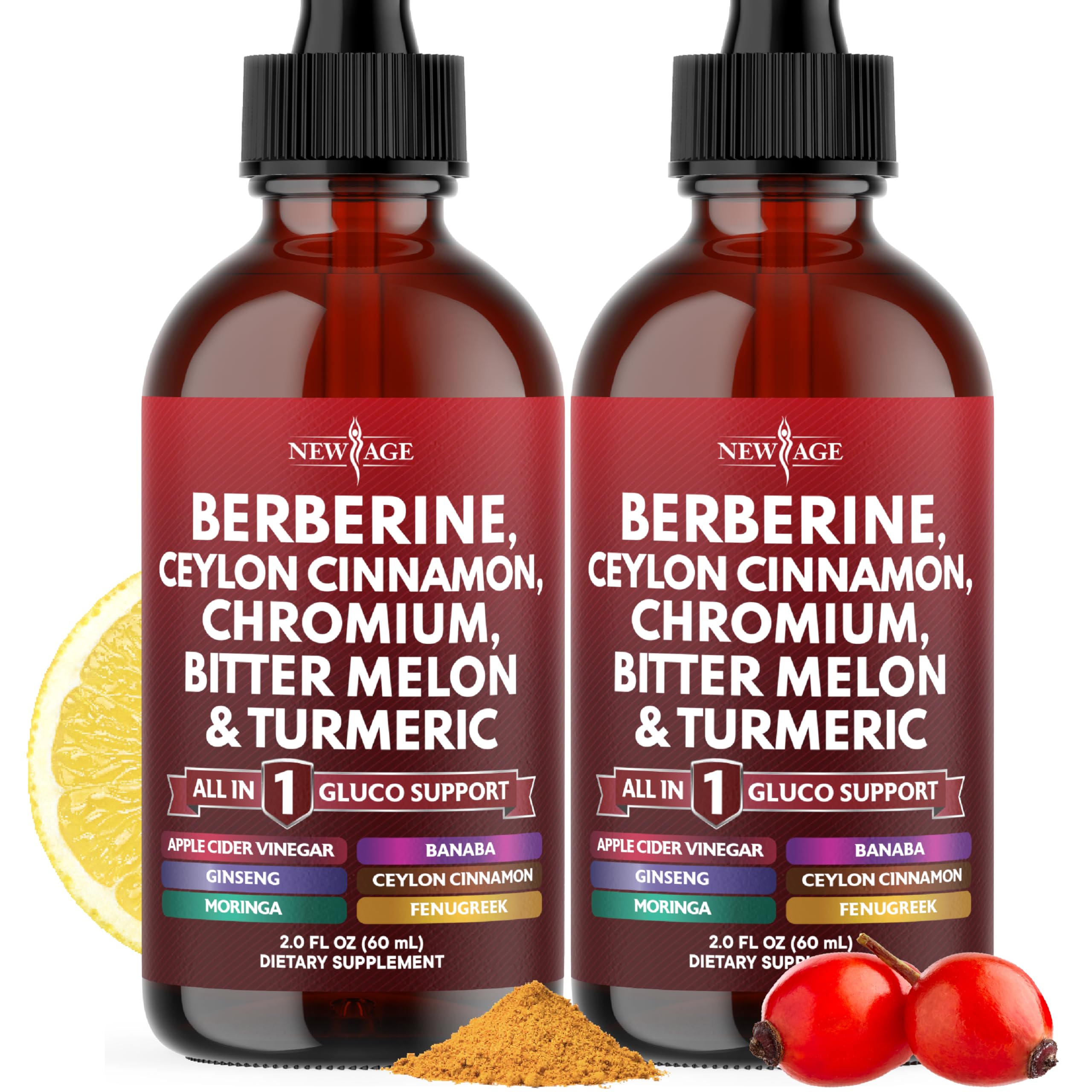 New Age Berberine Cinnamon Drops bottle for daily use.