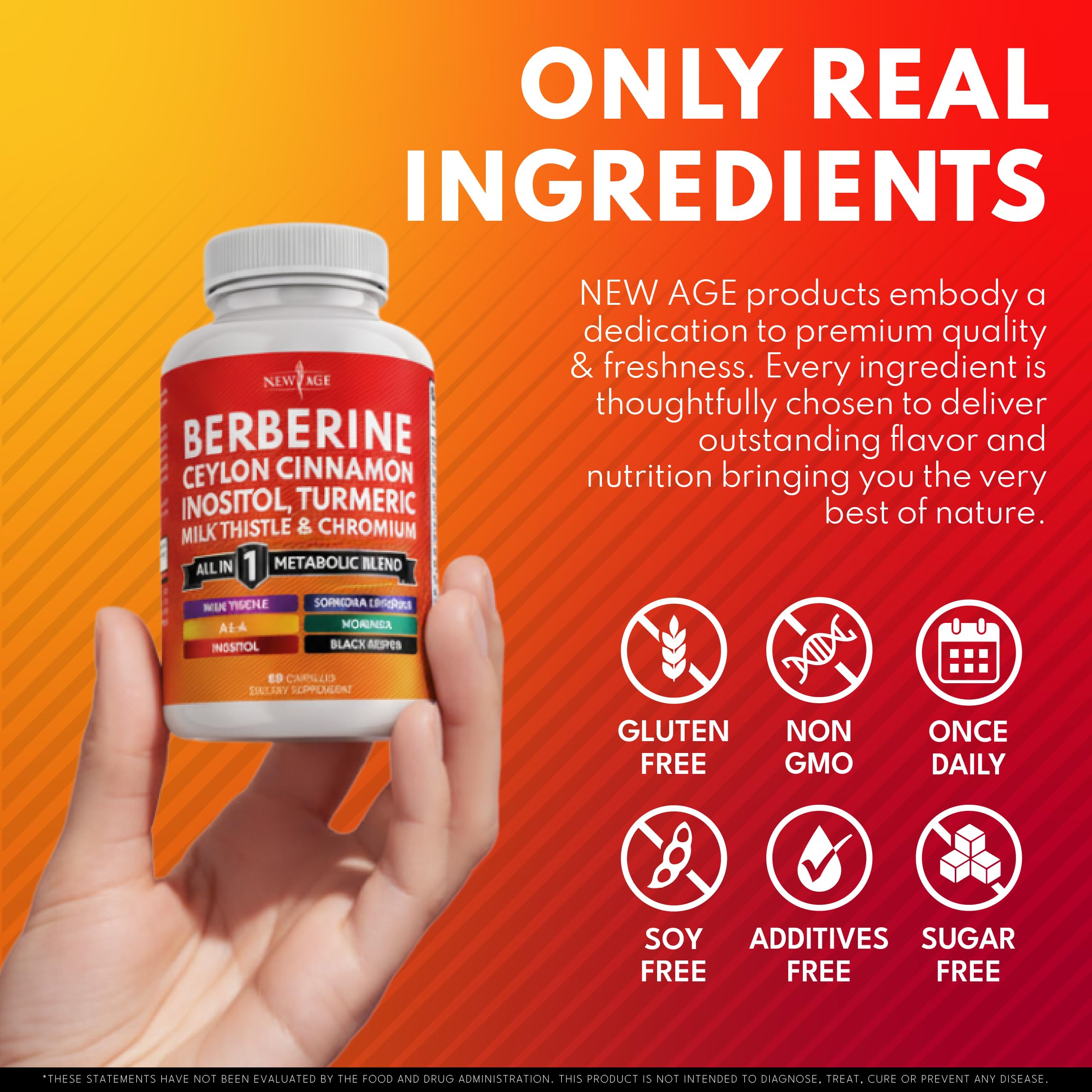 NEW AGE berberine-cinnamon packaging-back with key benefits listed