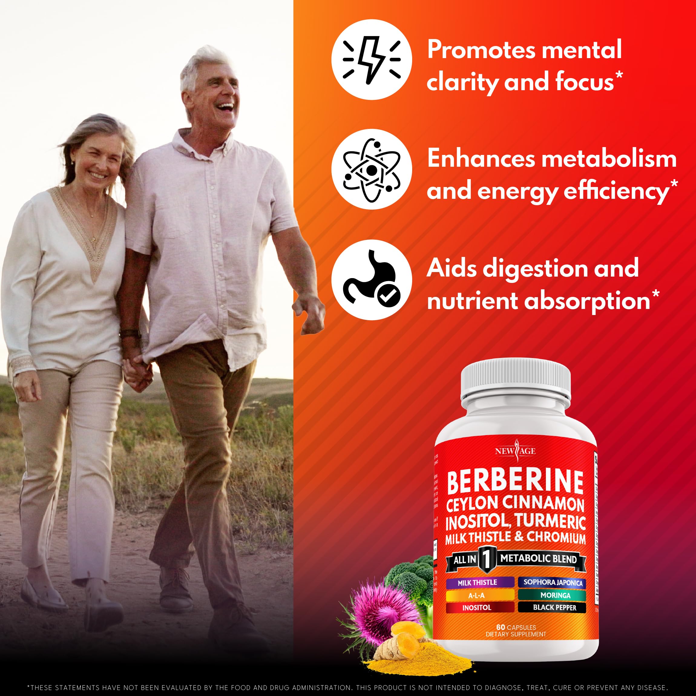 NEW AGE berberine-cinnamon ingredients glimpse suggesting a comprehensive formula