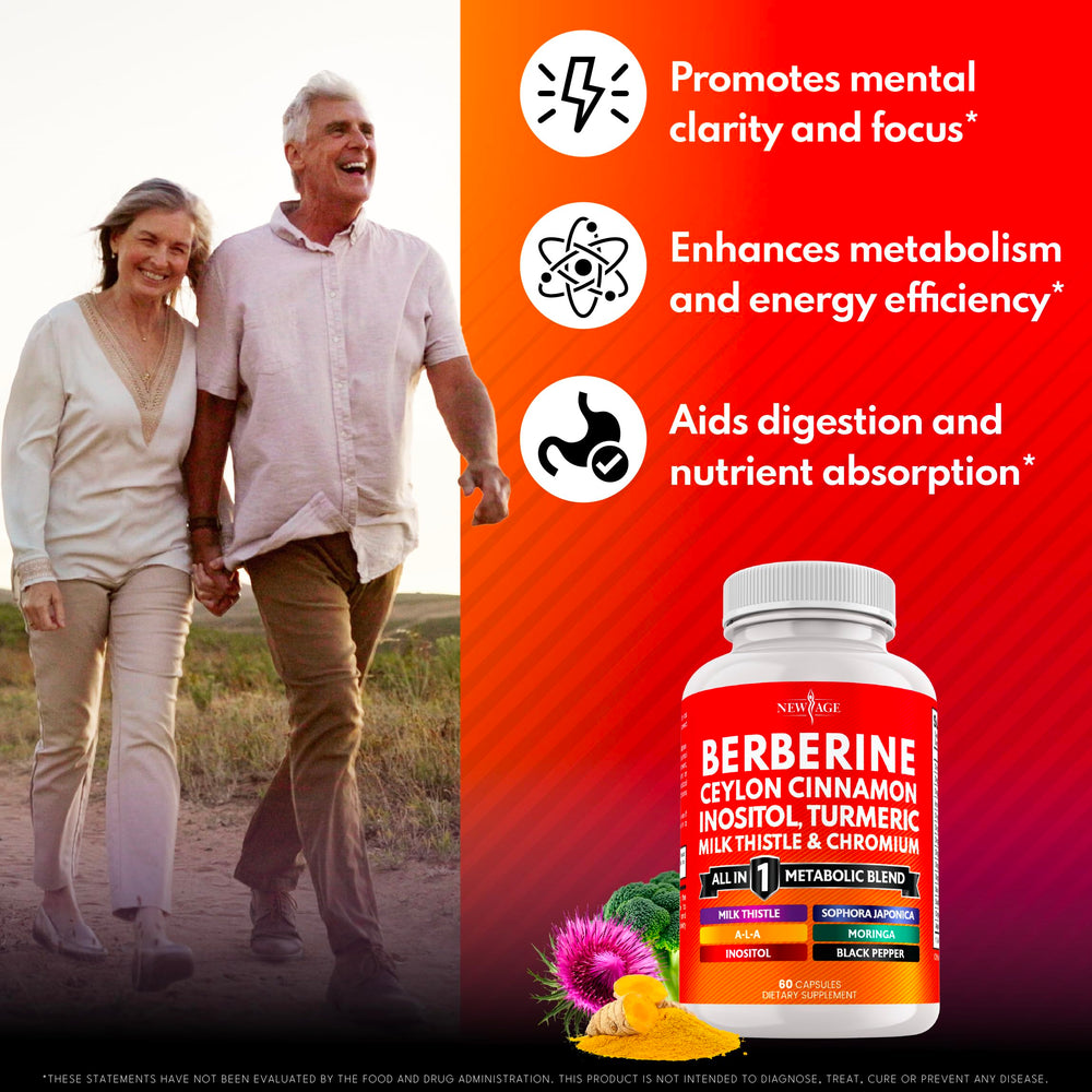 NEW AGE berberine-cinnamon ingredients glimpse suggesting a comprehensive formula