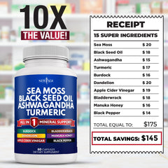 New Age burdock and bladderwrack with ashwagandha capsules