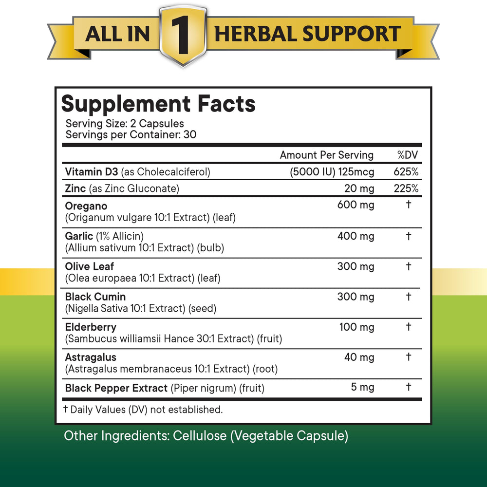 NEW AGE capsules close-up with olive leaf and astragalus for versatile herbal support