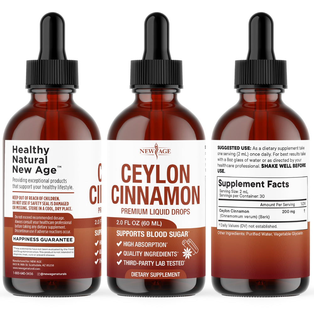 NEW AGE Ceylon Cinnamon Drops packaging communicates purity and quality.