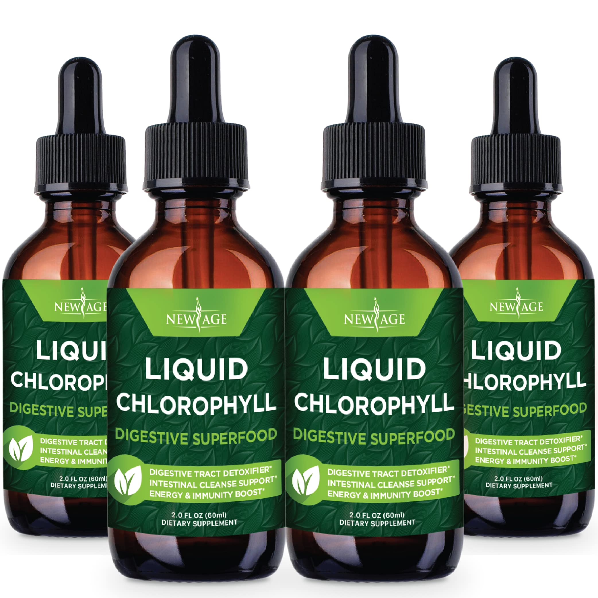 NEW AGE Chlorophyll Liquid Drops mixed with water for a refreshing daily ritual.